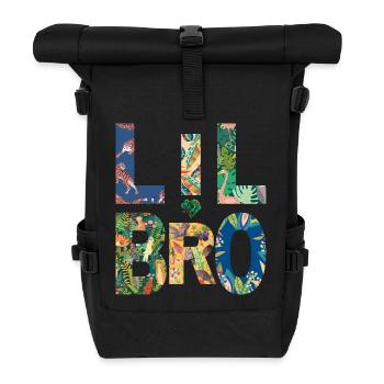 LIL BRO - Brother - Little Brother - Matching Look - Roll Top Backpack - black - Front