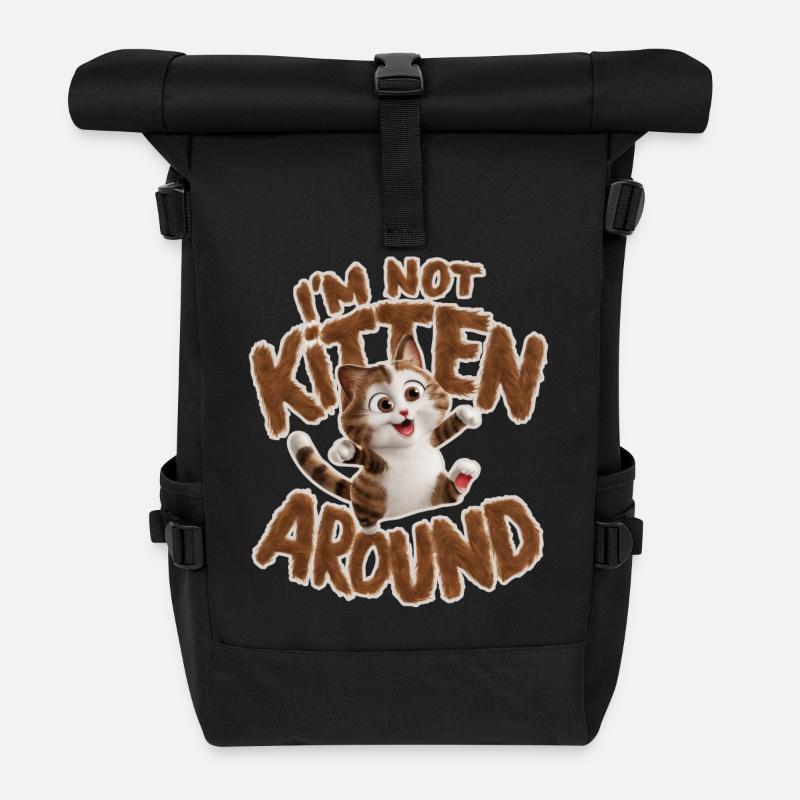 Katze - Ich bin kein Kätzchen around_2 - Rolltop Rucksack - Schwarz