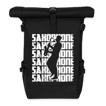 Lustiges Saxophon - Rolltop Rucksack - Schwarz - Vorne