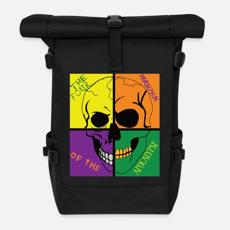 Schädel der Apocalypse - Rolltop Rucksack - Schwarz