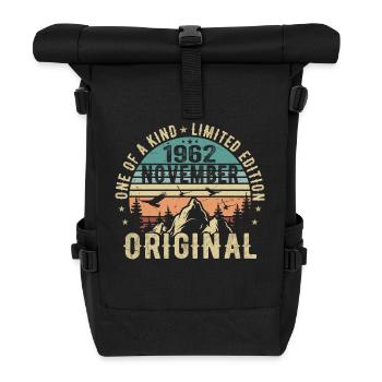November 1962 Birthday Gift - November 1962 - Roll Top Backpack - black - Front