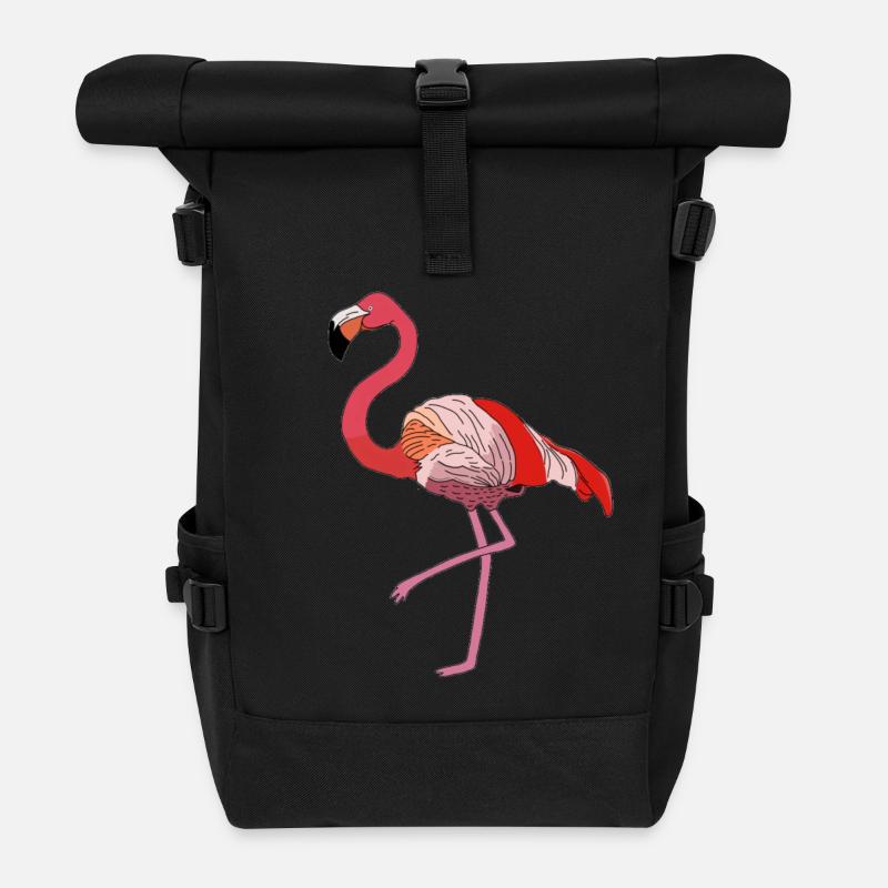 Flamingo - Rolltop Rucksack - Schwarz