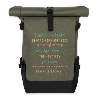 Vœu de sommeil de minuit - Sac à dos roll top - olive/noir - Devant