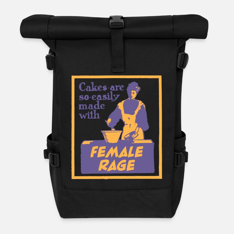 Cakes Made with Female Rage - Roll Top Backpack - black