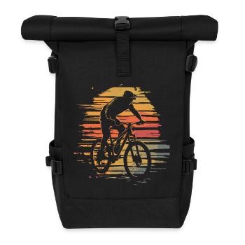 Mountainbiking Mountainbike Vintage - Rolltop Rucksack - Schwarz - Vorne