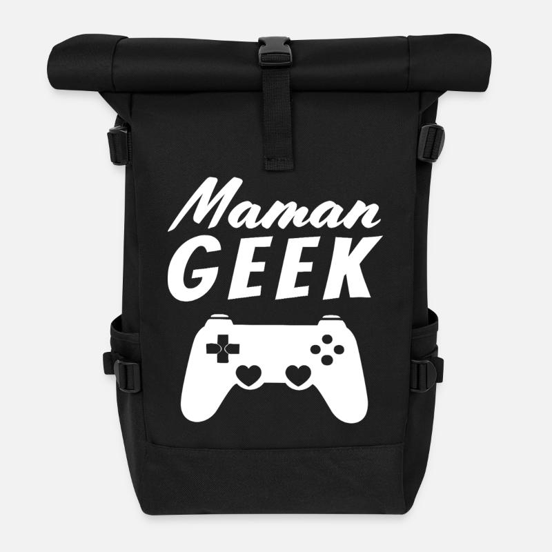 Maman Geek - Sac à dos roll top - noir
