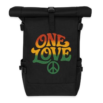 Paix et amour Design Rasta - Sac à dos roll top - noir - Devant