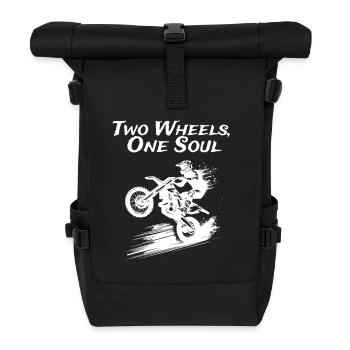 Deux roues, une âme - Sac à dos roll top - noir - Devant