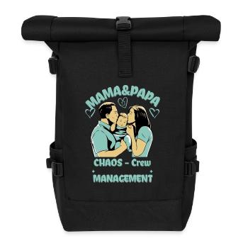 MAMA & PAPA CHAOS CREW - Rolltop Rucksack - Schwarz - Vorne
