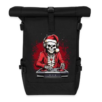 X-mas Skull Dj - Roll Top Backpack - black - Front