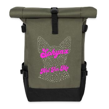 Sphynx Cat Funny - Roll Top Backpack - olive/black - Front