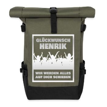 Henrik - Rolltop Rucksack - Olive/Schwarz - Vorne