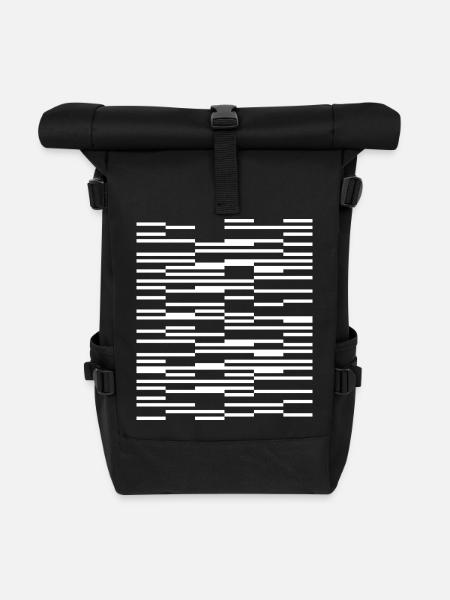 Abstraktes geometrisches Liniendesign - Rolltop Rucksack - Schwarz