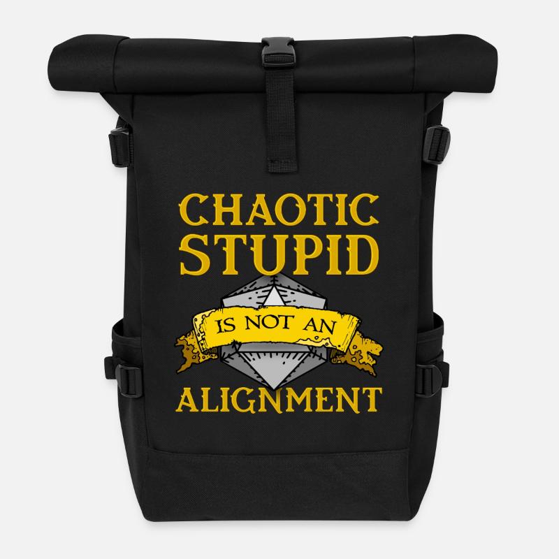 Chaotische, dumme Ausrichtung - Rolltop Rucksack - Schwarz