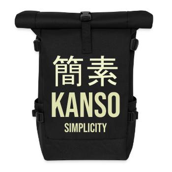 Kanji-Einfachheit optimiert - Rolltop Rucksack - Schwarz - Vorne