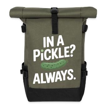 Dans un cornichon Toujours concombre Humour Dire Anglais - Sac à dos roll top - olive/noir - Devant