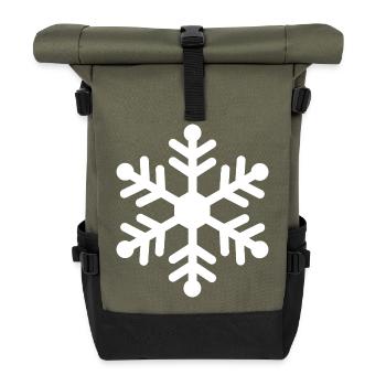 Flocon hivernal silhouette - Sac à dos roll top - olive/noir - Devant