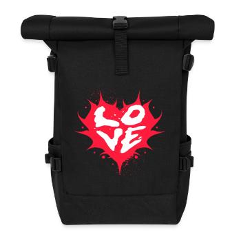 Love Heart Splash Street Art - Roll Top Backpack - black - Front