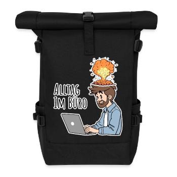 Everyday life in the office - The complete CHAOS - Roll Top Backpack - black - Front