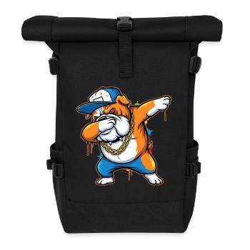 Illustration d’art urbain Bulldog Dab Street Art - Sac à dos roll top - noir - Devant