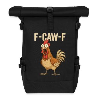 F-Caw-F Chicken Cartoon - Roll Top Backpack - black - Front