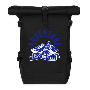 Moderne Bergabenteuer Peaks Logo - Rolltop Rucksack - Schwarz - Vorne