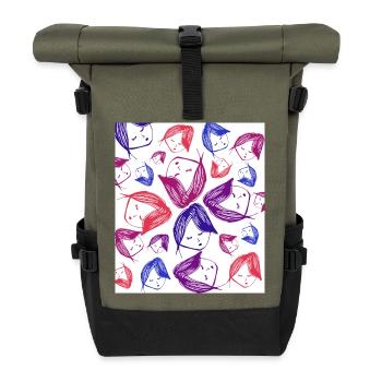 Repetitive Thinking Cycle Portrait - Roll Top Backpack - olive/black - Front