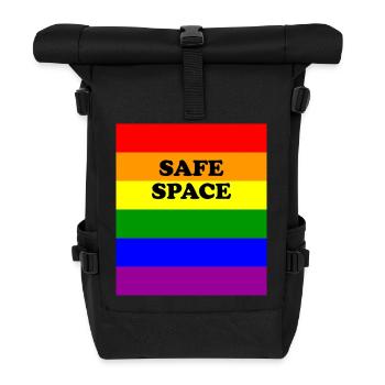 LGBT-Safe-Space-Regenbogenflagge - Rolltop Rucksack - Schwarz - Vorne
