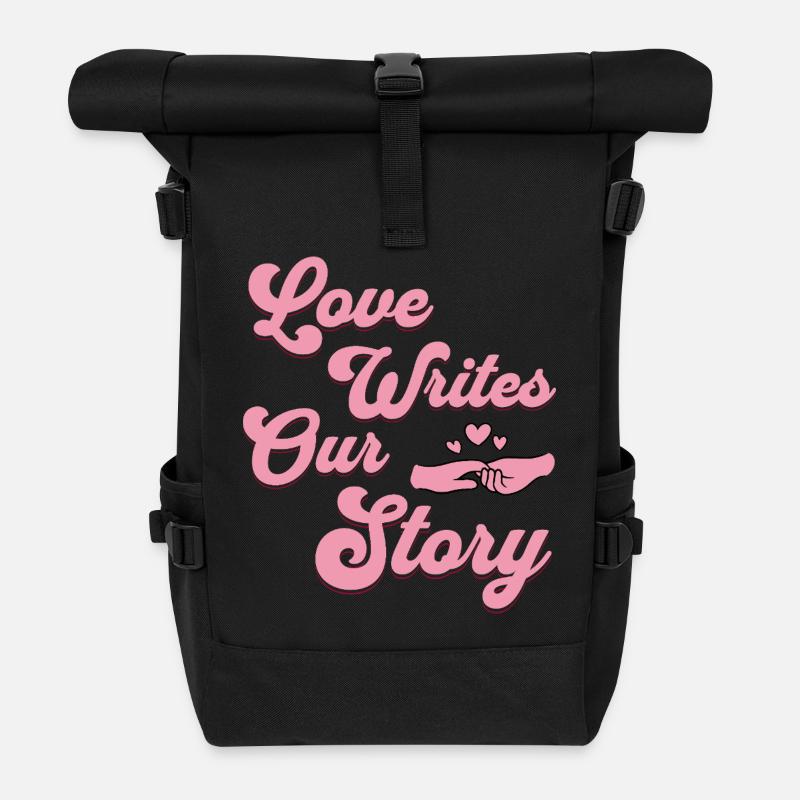 Love writes our story - Rolltop Rucksack - Schwarz