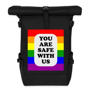 LGBT-Safe-Space-Regenbogenflagge - Rolltop Rucksack - Schwarz - Vorne