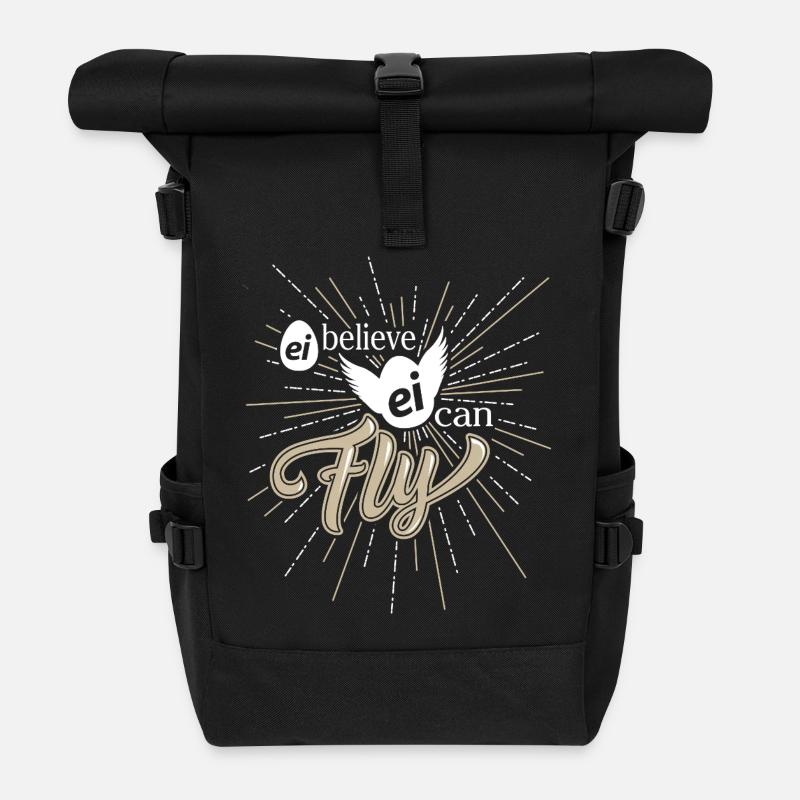 Chicken Fans - Rooster - Rooster - Saying - Organic - Roll Top Backpack - black
