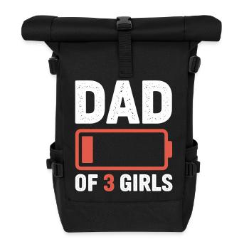 Batterie-Symbol des Vaters von 3 Mädchen - Rolltop Rucksack - Schwarz - Vorne