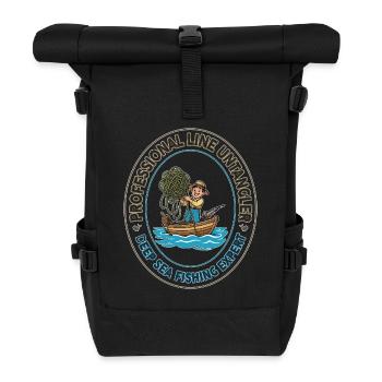Tiefseelinien-Entangler-Fleck - Rolltop Rucksack - Schwarz - Vorne