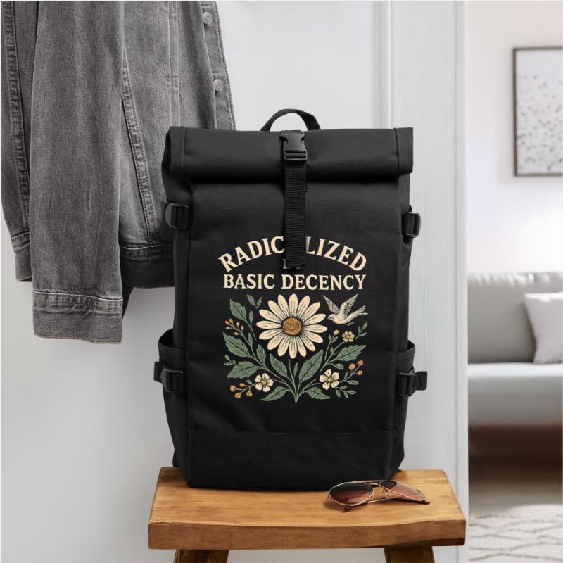 Basic Decency Statement for Do-Gooders Roll Top Backpack