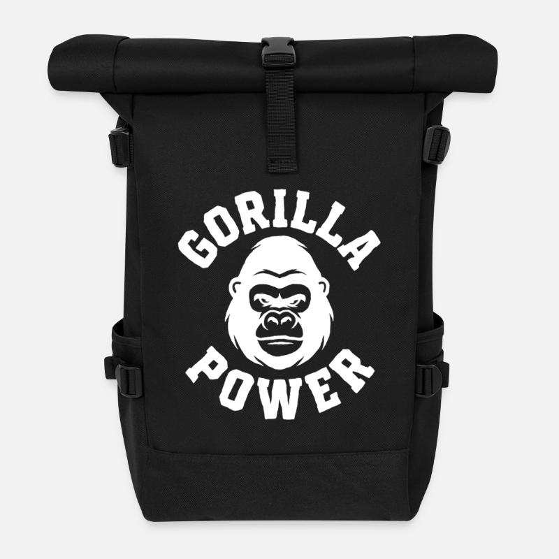 Power: Pure Strength & Primate Guardian - Roll Top Backpack - black