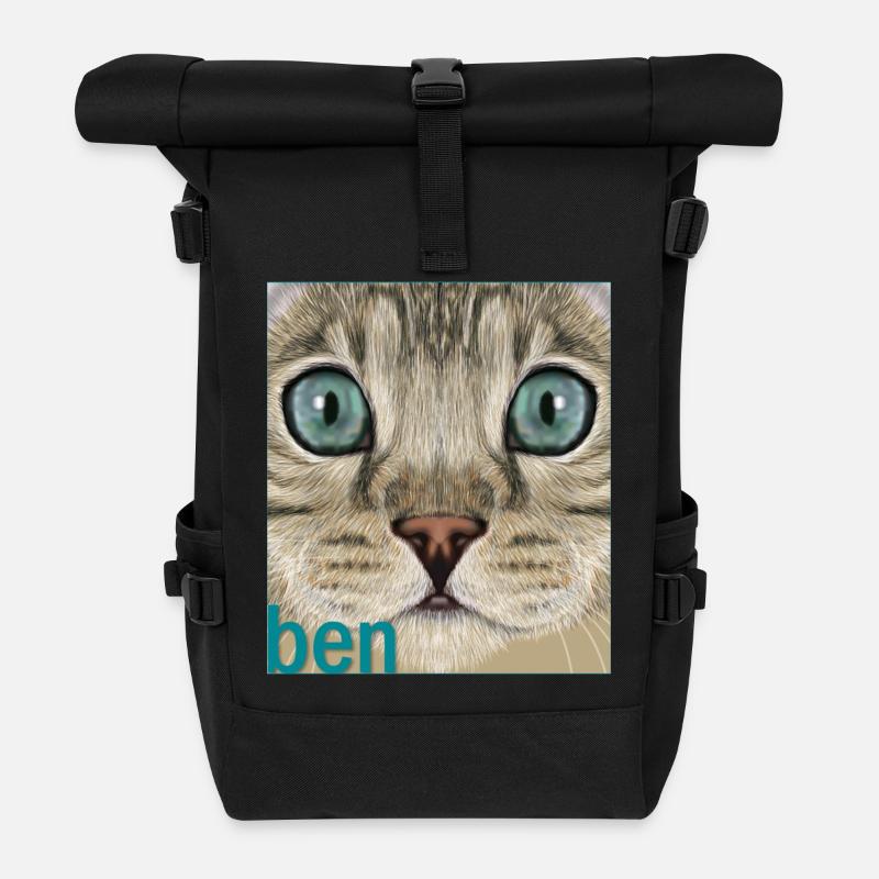 Chat du Bengale - Sac à dos roll top - noir