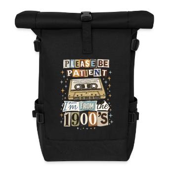 Nostalgie rétro sur cassette - Sac à dos roll top - noir - Devant