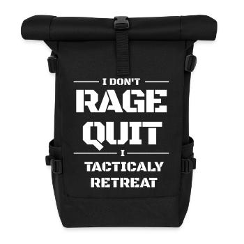 Strategic Retreat: No Ragequit - Roll Top Backpack - black - Front