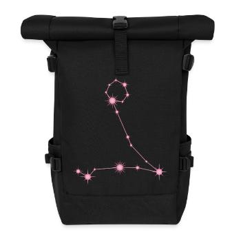 Fischestern Sternbild Sternzeichen Pastellrosa - Rolltop Rucksack - Schwarz - Vorne