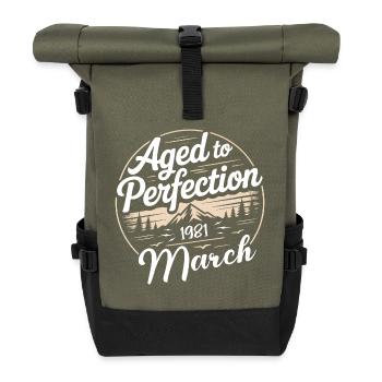 Geburtstagsgeschenk märz 1981 - Rolltop Rucksack - Olive/Schwarz - Vorne