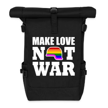 Make love not war - Rolltop Rucksack - Schwarz - Vorne