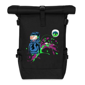 Neon Astronaut Party Design Spraykunst Blickfänger - Rolltop Rucksack - Schwarz - Vorne