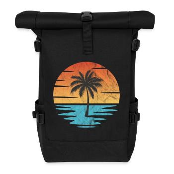 Plage Coucher de soleil - Sac à dos roll top - noir - Devant