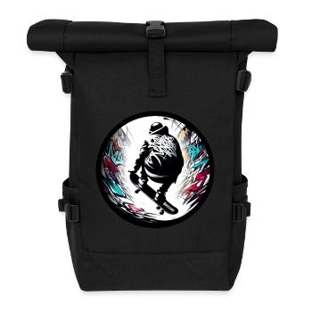 Skater Graffiti Halfpipe Board Sk8 - raffstaff ® - Rolltop Rucksack - Schwarz - Vorne