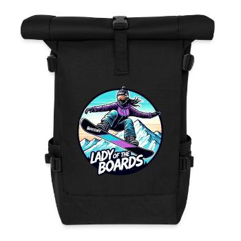 Lady of the boards Snowboard Boarder - raffstaff ® - Rolltop Rucksack - Schwarz - Vorne
