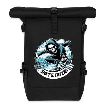 Skate or die Sk8 Skull graffiti tag - raffstaff ® - Roll Top Backpack - black - Front
