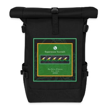 Surf Design Wellen Logo - Rolltop Rucksack - Schwarz - Vorne