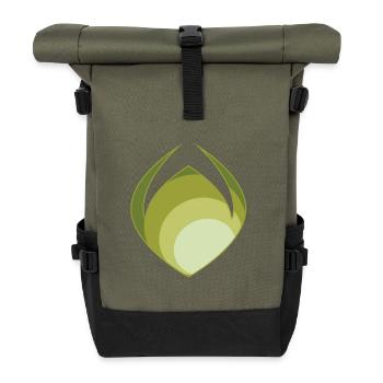 Abstraction verte - Sac à dos roll top - olive/noir - Devant