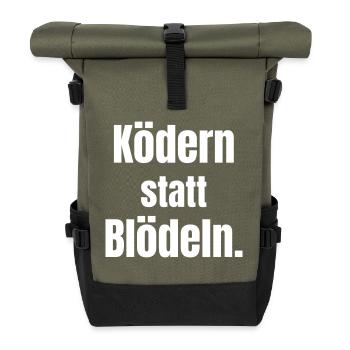 Ködern statt Blödeln. - Rolltop Rucksack - Olive/Schwarz - Vorne