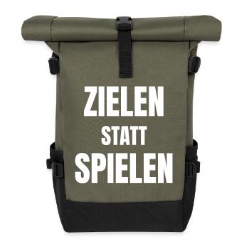 Aiming instead of playing - Roll Top Backpack - olive/black - Front